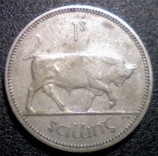Ireland 1959 Bull 1s One Shilling Irish Coin Scarcer Date