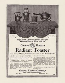 OLD Antique Rare ART DECO General Electric TOASTER ~ REPRINT Ad
