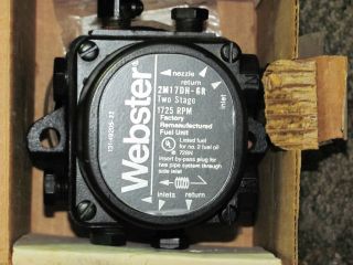 WEBSTER ELECTRIC M series 2M17DH 6 2 STAGE 1725RPM FUEL OIL PUMP NO2 