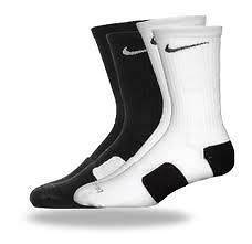 Nike Elite Basketball Socks 2 pairs Large White/Black & Black/White
