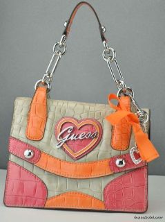 New GuEsS Handbag Ladies Elma Bag Pink Multi