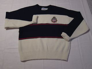 Mens Vtg 90s Cliff Engle 49ers NFL Super Bowl Striped Wool Sweater 