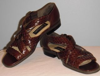 Womens Brown Pappagallo Woven Strappy Sandals Flats Size 6 M Huaraches