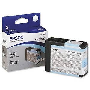 Genuine Epson T5805 Light Cyan Printer Ink Cartridge C13T580500
