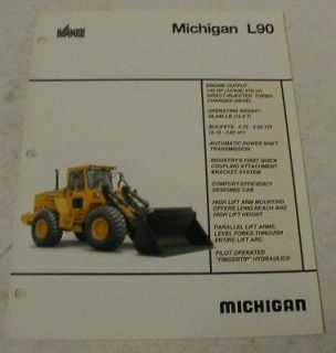 Michigan 1991 L90 Wheel Loader Sales Brochure