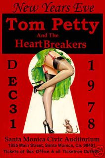   & Heartbreakers at the Santa Monica Civic New Years Eve Poster 1978