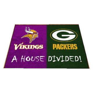 nEw NFL VIKINGS PACKERS AREA RUG   House Divided Rivalry Floor Mat 