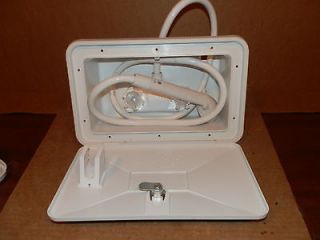RV UTILITY SHOWER BOX WITH SHOWER HEAD/HOSE COLOR WHITE