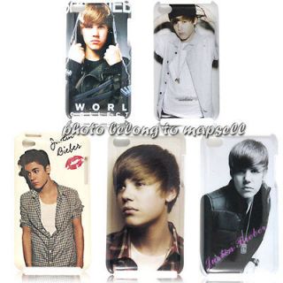 5pcs 1D One Direction JUSTIN BIEBER Case for ipod touch 4 Protect Case
