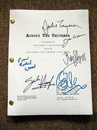 Across the Universe cast signed script x6 Beatles music