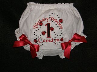 Personalized 1st, 2nd, 3rd Birthday Baby Diaper Cover Bloomers Lady 
