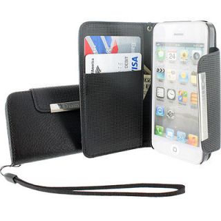 Black Flip Wallet PU Leather Case Pouch For Apple iPhone 5 6th GEN 5G 