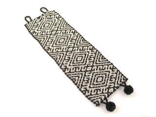 Josefina De Alba Indian Design Black and White Seed Bead Bracelet 