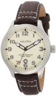 Nautica Mens N09559G BFD 101 Date Tan Dial Watch Watches 