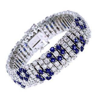 Roberto Coin Floral Cubic Zirconia Sapphire Silver Band 