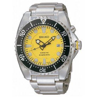 Seiko Mens SKA367 Dive Silver Tone Watch Watches 
