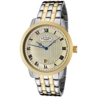 Rotary GB42826/08 Mens Champagne Textured Dial Two Tone Watch 