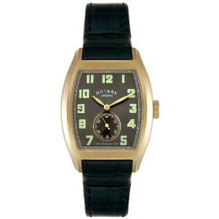Rotary Mens GS02405/35 Black Leather Watch Watches 