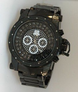 Techno Master Mens Jumbo Face Black Diamond Watch Watches 