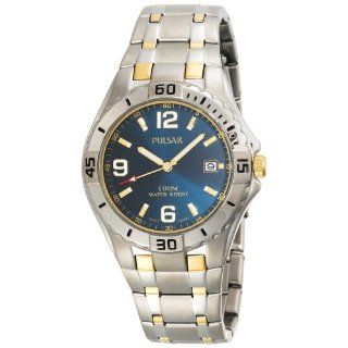 Pulsar Mens PXH707 Sport Two Tone Blue Dial Watch Watches  