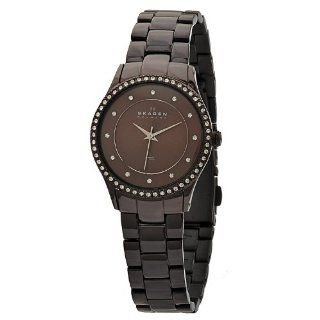 Skagen Womens 347SDXD Black Label Brown, Stainless Steel With 