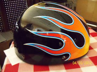 New Fulmer Dot Outlaw Half Helmet Motorcycle Adult AF60 Black Flame 