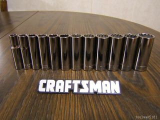 Craftsman 11pc 3/8 12pt Metric DEEP Sockets Set Hand Tools Lot MM