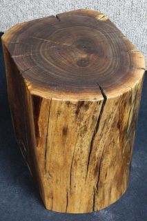 Black Walnut Stump Stool End Table Rustic Marbled Lumber Furniture 