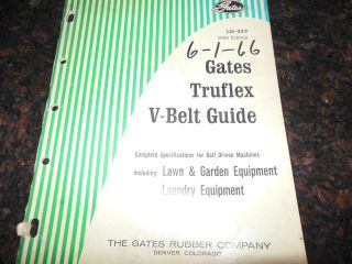   GATES TRUFLEX BELTS 87 PAGE PARTS BOOK FOR LAWN GARDEN LAUNDERY EQUIP