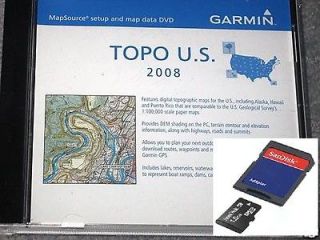 Garmin MapSource USA Topo + 1G micro sd card   Very Good Condition