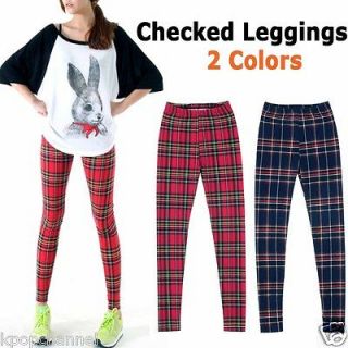 Check Leggings With Checked Print Pattern Vintage Fashionable Tights 