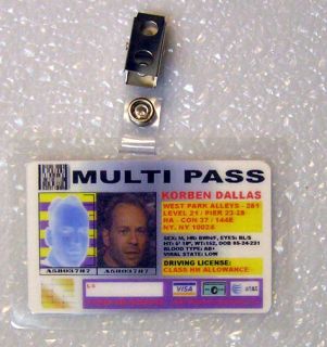 Fifth Element ID Badge Multi Pass Korben Dallas