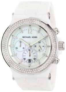 Michael Kors Watches MK5391 Ladies Glitz Ceramic White Dial Watch 