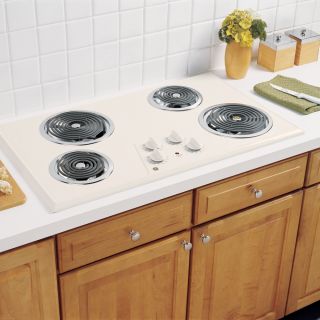 Shop GE® 36 Inch Built In Electric Cooktop (Color Bisque) at Lowes 