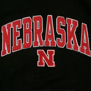 Nebraska Cornhuskers Black Acid Washed Mascot Hooded Sweatshirt 