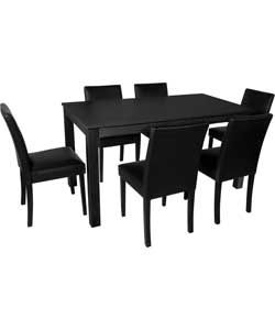 Buy Aston Black 150cm Dining Table and 6 Black Chairs at Argos.co.uk 