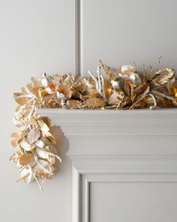 Champagne Frost Pre Lit Christmas Garland   The Horchow Collection