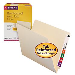Smead Manila Reinforced End Tab Folders Straight Cut Letter Size Pack 