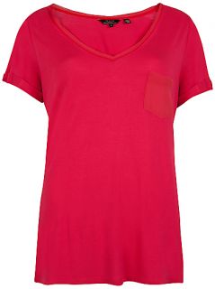 Buy Ted Baker Contrast Pocket T Shirt, Deep Pink online at JohnLewis 