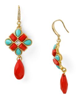 Carolee Lux Red Sea Large Double Drop Earring  