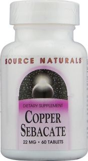 Source Naturals Copper Sebacate    22 mg   60 Tablets   Vitacost 