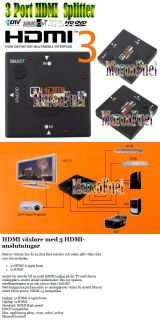 HDMI växlare med 3 HDMI anslutningar på Tradera. Övrigt  TV 