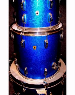 Used In Store Vintage VINT 1960S LUDWIG 3PC KIT BLUE SPARKLE 013009 