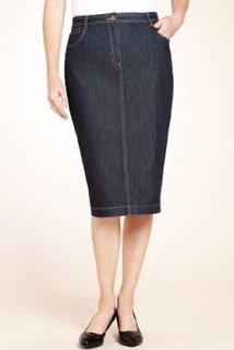 Classic Collection Knee Length Denim Pencil Skirt   Marks & Spencer 