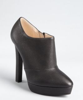 Bottega Veneta black pebbled leather side zip platform ankle boots