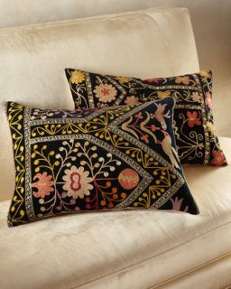 Pale Embroidery Velvet Pillow   The Horchow Collection