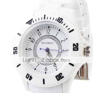 USD $ 4.39   Japanese Style Quartz Movement Plastic Band Wrist Watch 