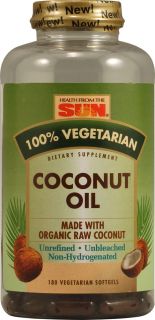 Health From the Sun Coconut Oil 100% Vegetarian    180 Vegetarian 