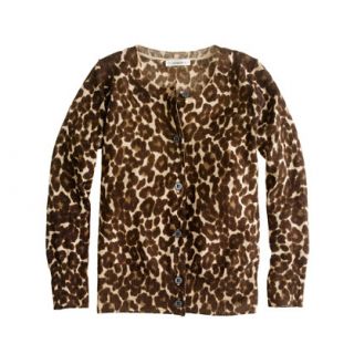 Girls merino leopard cardigan   wool blend   Girls sweaters   J.Crew