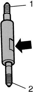 Fig. The guide bolts 999 5781 have a wrench grip (see arrow) which is 